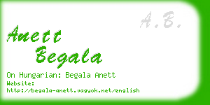 anett begala business card